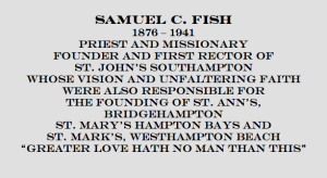 Samuel Fish memorial plaque