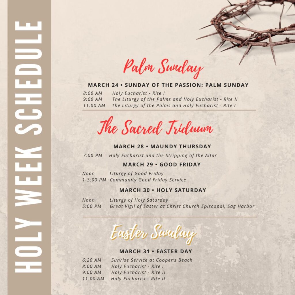 St. John's Holy Week Schedule