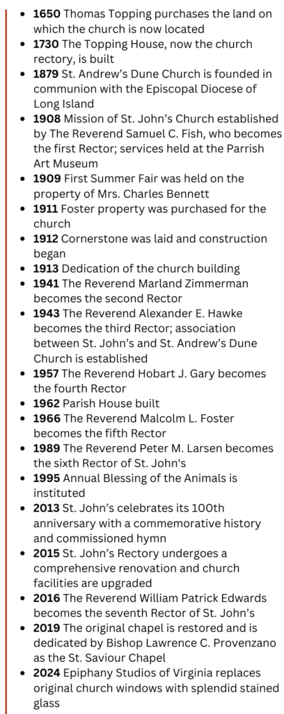 st johns timeline