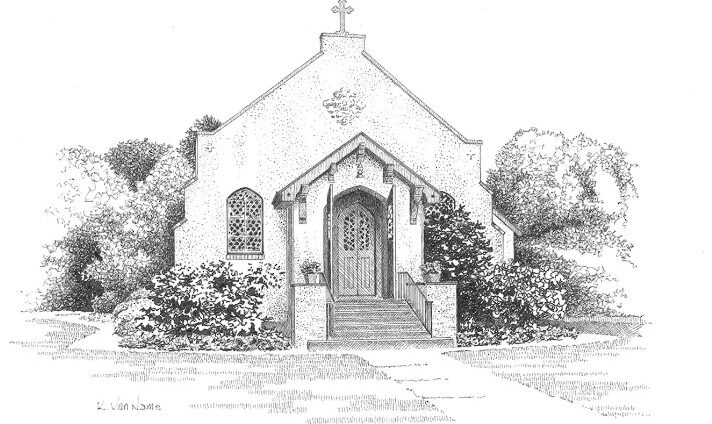 black and white sketch of St Johns Church