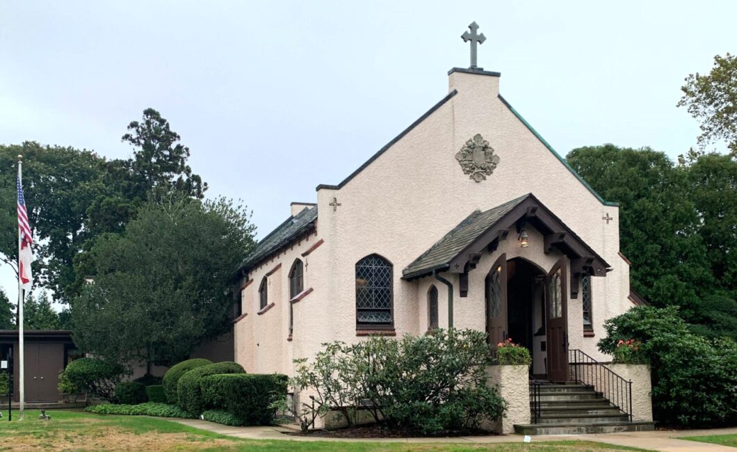 front of st johns church in southampton new york