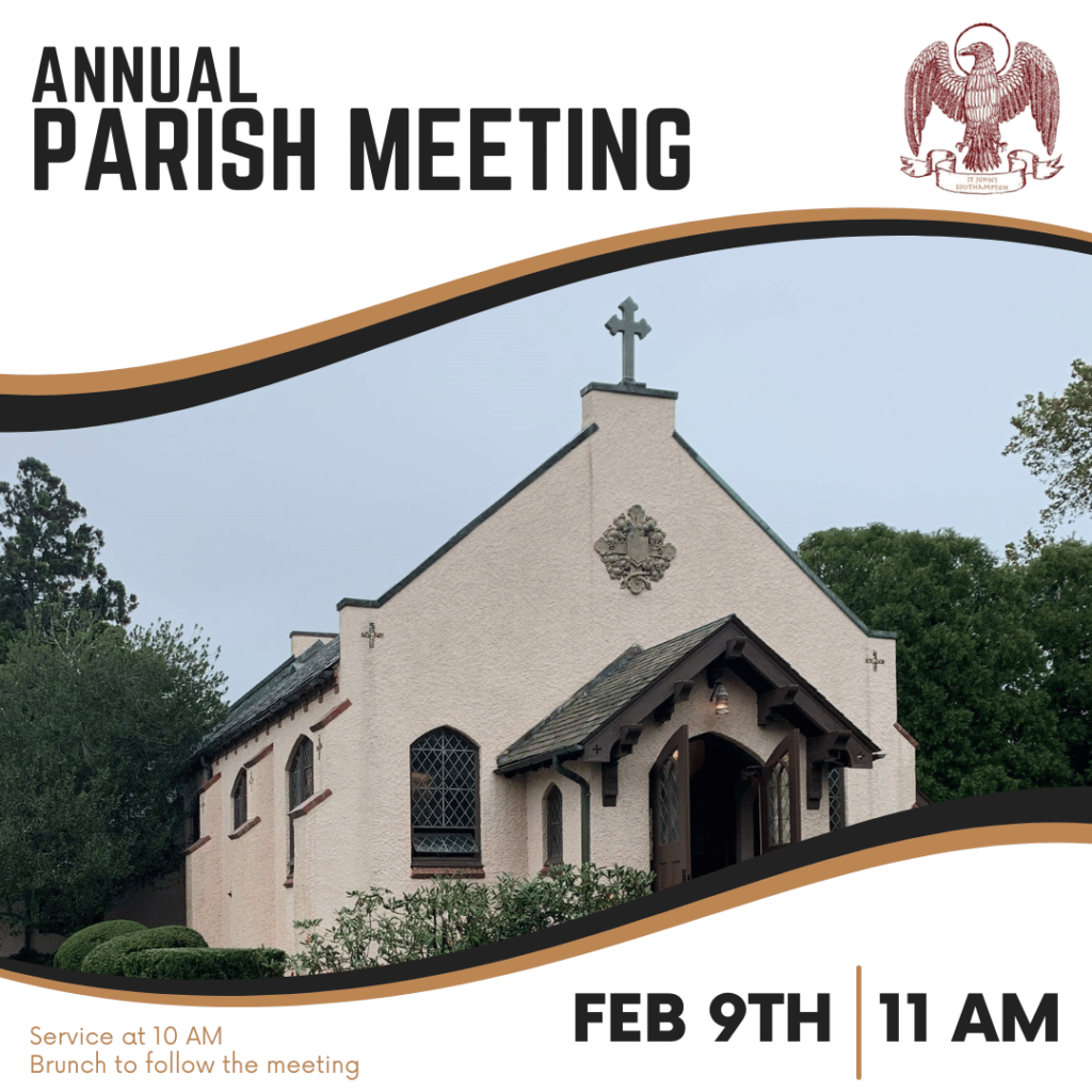 st. john's annual parish meeting announcement for February 9 2025