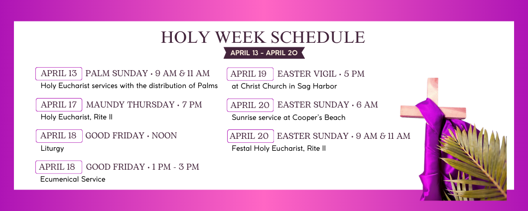 St Johns Holy Week Schedule